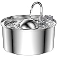 Fontanella per Gatti, QIUOIO 3.2L Fontanella per Gatti Acciaio, Fontana per Gatti Super Silenzioso, Forma del Rubinetto, Filt