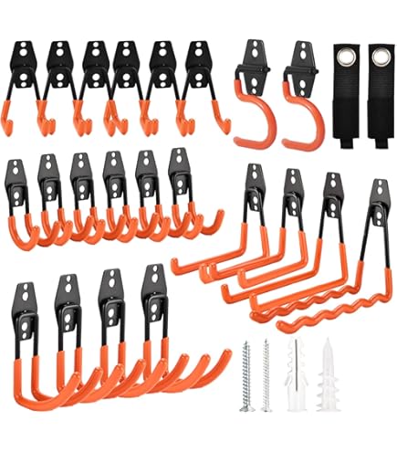 3-H Weed Eater Hanger 4 Pack,2 Garden Hose Holder,2 Screw In Hooks,Utility Weedeater Rack,Tool Hangers For Organizing And Hanging Weed Wacker,Leaf Blower,String Trimmer In Garden - View #3