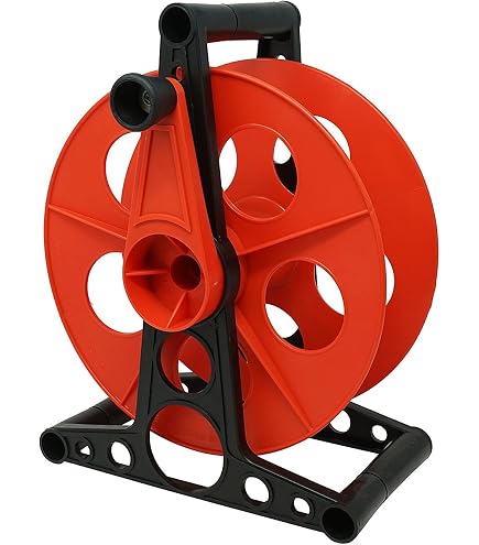 Audio2000'S ADC271CB Portable Cable Reel - Holds 720 Feet Of 6mm Cord Black Steel Frame