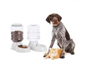 Navaris Automatyczny Dozownik Karmy Dla Zwierz?t Domowych - 3,8L Butelki Na Zewn?trz Z Wod? Dla Psów, Kotaów, Szczeni?t, Koci?t - Zestaw x 2 - Szary