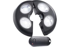 Lunartec LED-Licht Sonnenschirm: Helle LED-Schirmleuchte LSL-120, IP44, Fernbedienung, dimmbar, 120 lm (Beleuchtung für Sonnenschirm, Sonnenschirmlicht, Batterie Leuchten)