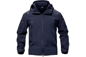 MAGCOMSEN Men's Waterproof Tactical Jackets Winter Outdoor Hiking Softshell Jacket Fleece Lining