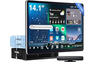 [14,1" QLED] ATOTOZONE Radio Android AI 1 y 2 DIN, 8G+128G, Pantalla Flexview, Sonido 7.1.2 CH, 4G LTE, WiFi de Doble Danda, 36B-EQ, CarPlay y Android Auto inalámbricos, HDMI IN, X10G141E-EU06