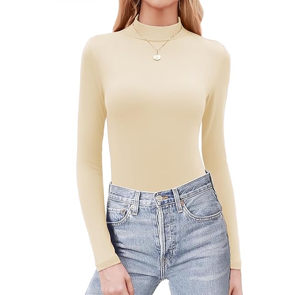 Lange Mouwen Stretch Top Dames Coltrui Met Lange Mouwen - Slim Fit, Stretchy, Casual Top Voor De Winter Dames Mock Coltrui Lange Mouw