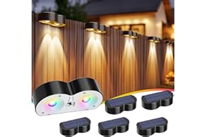 FOVENDI Lampes Solaires pour Jardin Extérieur IP65 Étanche 6 Pièces Solaires Lampes 10 Modes de Couleur RGB Solaire Extérieure LED Lumiere Décoratives de Jardin pour terrasse, Marches et Escaliers
