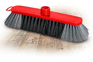 Novaliv Zimmerbesen 30 cm FEINE KUNSTBORSTEN Kehrbesen Rot Saalbesen - OHNE Stiel NUR Besenkopf - Saalbesen mit Gewinde für 22mm Besenstiele geeignet - Spinnwebenbesen Zimmerbesen Magic Broom