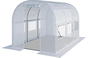 TOOLPORT Foliengewächshaus Gewächshaus 2x3m stabil & langlebig mit Fenster - reißfeste PE Plane 180g/m² weiß transparent