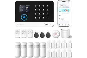 XNY WiFi hemlarmsystem, trådlöst -larmsystem för hemsäkerhet med APP-varning, 24-delat kit, rörelsedetektor, dörrfönstersensor, siiren, arbete med Amazon Alexa och Google Assistant