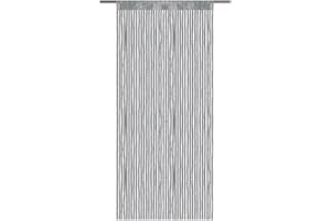Bestlivings Fadenvorhang mit Stangendurchzug, Gardine in Lurex-Optik, Dekoartikel in vielen Farben und Größen (anthrazit - dunkelgrau / 90x250 cm)