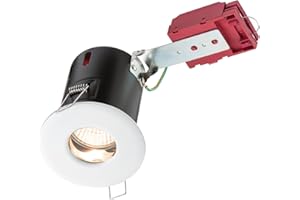 Knightsbridge IP65 230V GU10 IC Fire Rated Shower Light-White, Metal