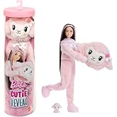 Barbie Cutie Reveal bebek ve aksesuarları, Yumuşak Dostlar Serisi kuzucuk, renk değişimi ve mini evcil hayvan dahil 10 s&uuml;rpri