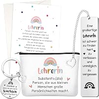 Geschenkset Für Lehrer: 6 Kosmetiktaschen + 6 Schlüsselanhänger Mit Dankes-Sprüchen (mehrfarbig)