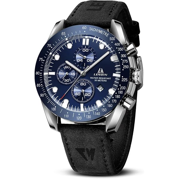 watchdives Militado ML01 Montres Habillées pour Hommes, Analogique VD78 Quartz 36 mm Montre en Cuir Business Work Sport Casual Montres-Bracelets Cadeau Élégant, Étanche 100M
