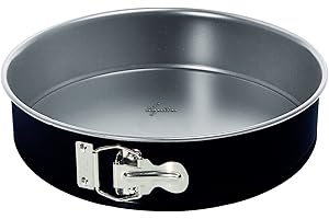 Lagostina Gustosa Tortiera Apribile con Cerniera in Acciaio Antiaderente per Forno, Nero, Diametro 28 cm