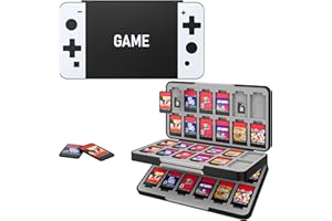 MoKo 48 Game Card Case Compatible with Nintendo Switch OLED 2021/Switch/Switch Lite, Switch Games Holder case for Switch Game Card & SD Card, Slim & Portable Game Card Storage Box, Black & White