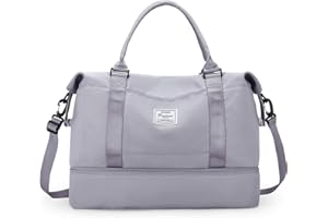 WEPLAN Borsone da Viaggio,Borsone Palestra Borsa Sportiva Tote Gym Borsa a Mare impermeabile,Borsone con tasca bagnata e scomparto per scarpen,Grande Duffel per uomo e donna Borsa da Trasporto per Aereo