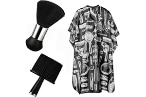 ‎GIONAR 3 Stück Friseur Zubehör Set, Nackenpinsel, Friseur Haarpinsel, Haarreinigung, mit Haarschnitt Friseurumhänge, Professionelles Haarstyling und Reinigung für den Salon, Schwarz