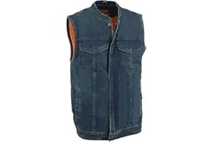 Milwaukee Leather Women's MDM3000 Men's Black Denim Quick Draw Vest