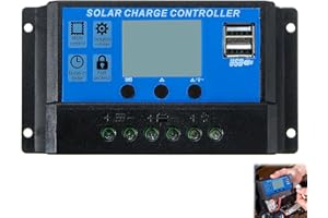 Deilonie 30A Solar Charge Controller, 12V/24V PWM, LCD Display, Dual USB Port, Part No: 118