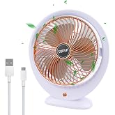 USB Desk Fan Electric Mini Desk Fan 3 Speed Adjustable Strong Wind 360 &deg; Rotation Portable Desktop Fa