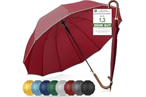 ADRIANO PORCARO® Regenschirm Sturmfest I Ø120cm Schirm I Regenschirm Groß XXL mit Reflektierendem Rand I 12 Streben Stockschirm I inkl. Schirmhülle - Für Herren & Damen I Bordeaux Rot