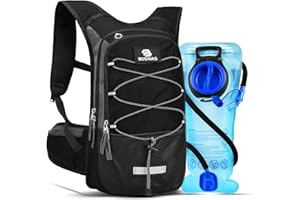BOSNAS Hydration Backpack, Hydration Pack with 2L BPA Free Water Bladder for Men & Women, Lightweight Hiking Rucksack Hydration Vest Pack for Outdoor Cycling Marathon Running Climbing
