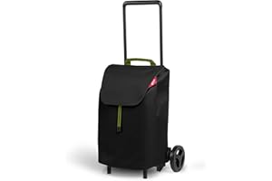 Gimi Easy Kompakter 40 l Fassungsvermögen, klappbarer Einkaufstrolley mit bis zu 30 kg Tragkraft, leicht und handlich, Schwarz, Legierter Stahl Polyester, Multicolor