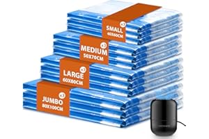 MONVANE Vacuum Compression Storage Bags for Clothes - 12 Pack Reusable Space Saver Bags with Wired Electric Air Pump for travel (3J + 3L + 3M + 3S)