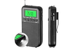 CORPOWER Radio Batteriebetrieben, Taschenradio FM AM SW, Kleines Radio mit Bildschirmanzeige/Timing-Funktion/Kopfhöreranschluss, Tragbare Mini Radio mit AA-Batterie Betrieben zum Spazierengehen, Camping
