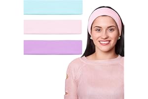 GIKPAX 3 Stück Stirnbänder, dehnbares Stirnband, Sport-Stirnband für Damen und Mädchen, Stirnbänder für Damenhaare für Yoga, Pilates, Laufen, Radfahren, Fitness, Make-up