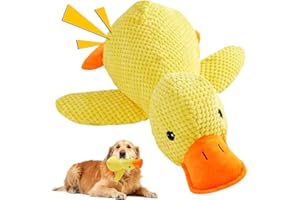 TECHEEL Hundespielzeug Ente Quack-Quack Duck Dog Toy Anti Stress Ente für Hunde Hundespielzeug Kuscheltier Enten Dog Beruhigende Enten Hund Soundspielzeug für Hund Plüschtier Hundespielzeugs