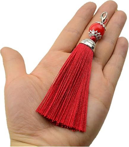 10 Pompons Glands Bleus En Nylon - Grands Pompons Faits Main Pour Bijoux, Porte-clés, Déco DIY, Scrapbooking