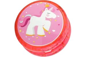 HOVUK® 1 x Einhorn-Yoyo in rosa Farbe, stabil und stabil, mit Jojo-Schnur, tolles Geschenk für Kinder und Anfänger.