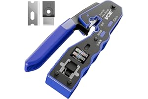 VCE GJ670BL Pinza Crimpatrice RJ45 di Rete Ethernet, Crimpatrice Connettori RJ45 Passante di Rete 8P, Blu