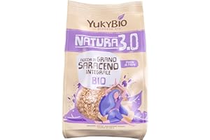 YukyBio, Fiocchi Biologici di Grano Saraceno Integrale, Ideali per una Colazione Sana, Ricca Fonte di Fibre e di Proteine, 100% Made in Italy, 1 Confezione da 500 gr