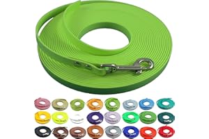 bio-leine leichte 9mm Biothane Schleppleine ohne Handschlaufe - 3 bis 25m I für kleine Hunde, 10m in Apfelgrün I schmutzabweisende & Wasserabweisende Hundeleine Leine