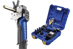 GASFRIGO® - Cartellatrice elettrica a batteria VET-19LI con una batteria al litio per tubazioni 1/4" 3/8" 1/2" 5/8" 3/4", cartellatrice a batteria per condizionamento