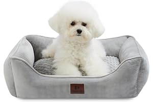 Snocyo Legowisko dla małych i średnich psów, 65 x 55 x 18 cm, nadająca się do prania, poszewka zdejmowana, sofa dla psa, kosz dla psa z podwyższonymi krawędziami, puszyste legowisko dla kota z