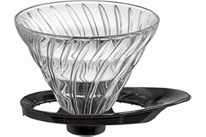 HARIO VDGR-02-B V60 - Gotero de transmisión de vidrio resistente al calor 02, para 1-4 tazas, negro, fabricado en Japón