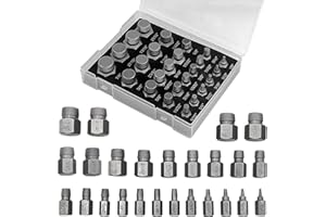 XMSZQU 25-teiliges Schraubenausdreher Set Profi, Linksausdreher Set, Stehbolzenausdreher, Schrauben Ausdrehwerkzeug, Screw Extractor zum Entfernen von Gebrochenen Bolzen, Schrauben, Steckschrauben