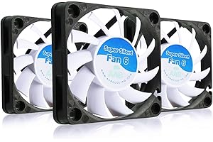AABCOOLING AAB Cooling Super Silent Fan 6 - Silent and Efficient 60mm Fan with 4 Anti-vibration Pads - Value Pack 3 Pieces | 6cm Fan | Fans Cooling | Quiet Fan | 3D Printer Accessories