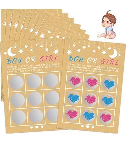 Cartes à Gratter Annonce Sexe Bébé - Lot De 4 Garçons, Cadeau Original Pour Révélation Grossesse - 8