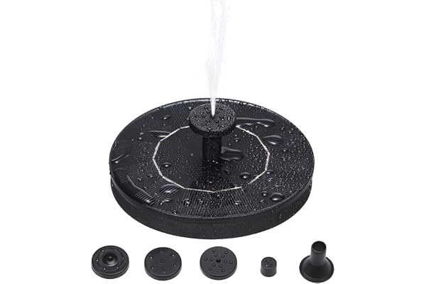 Kavolet Fontaine solaire 6V 1W, Pompe de fontaine de bain d'oiseau solaire bricolage indépendante, Fontaine extérieure, Kit de panneau de fontaine flottante,pour étang jardin terrasse piscine aquarium
