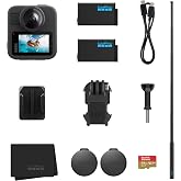 GoPro MAX2 + Aksesuar Paketi - 4ft (1,2 m) Uzatma Kutbu, 2 1960mAh Enduro Pil, 64 GB SanDisk microSD Kart i&ccedil;erir