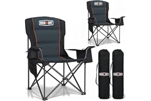 OVERMONT Paquet de 2 Chaise de Camping Pliante Portable avec Sac de Transport, Chaise Rembourrée pour Voyages en Plein Air Plage Pique-niques Randonnée