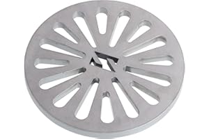 WELL GRILL Rejilla redonda de 18 cm de diámetro, rejilla para chimeneas, estufas y estufas, acero macizo, 0,8 cm de grosor, no se deforma fácilmente