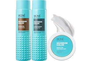 MONÉ PROFESSIONAL - Lot pour routine cheveux colorés - Shampooing + Après-Shampooing + Masque cheveux - Raviver, protéger, sublimer la couleur de vos cheveux
