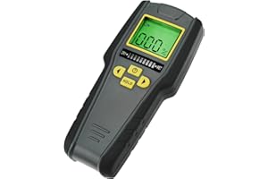 TEKCOPLUS 4-in-1 Feuchtigkeitsmesser ohne Pins mit digitaler LCD-Anzeige mit Tricolor Grafik für Trockenbau, Mauerwerk, Nadelholz und Laubholz mit Auto Kalibrierung & Alarm