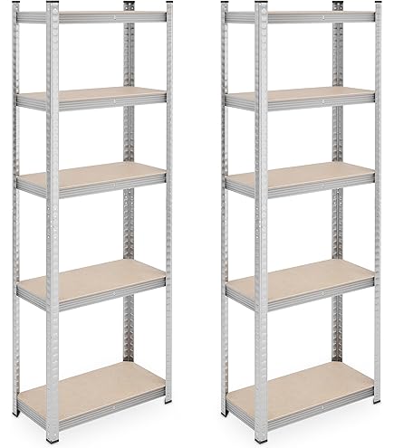 Étagère De Cave Lourde 5 étages 180x40x40 Cm - Panneaux MDF, Charge Max 175 Kg Par étagère, Couleur Noire