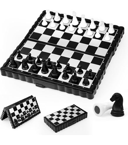 Peradix Magnetisch schaakspel van hout, 30 cm, inklapbaar schaakbord, hoogwaardig, met 34 schaakfiguren, voor volwassenen en kinderen
